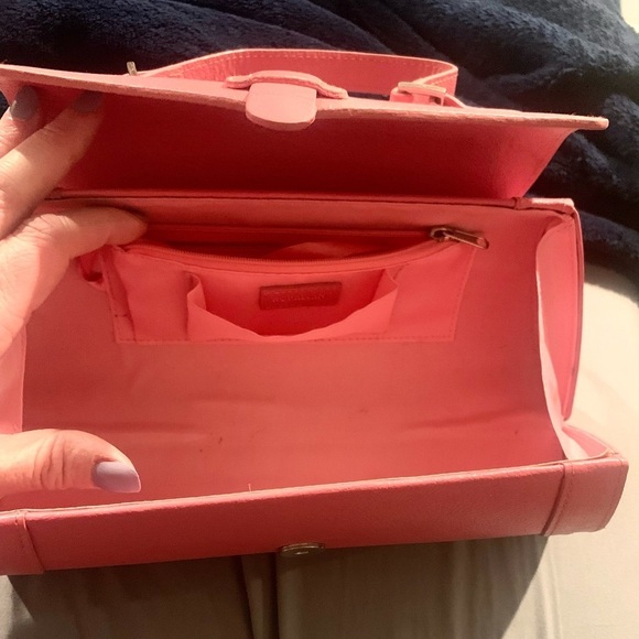 Rowallan Pink Shoulder Bag with Flap Closure and Metal Accents - Picture 5 of 9